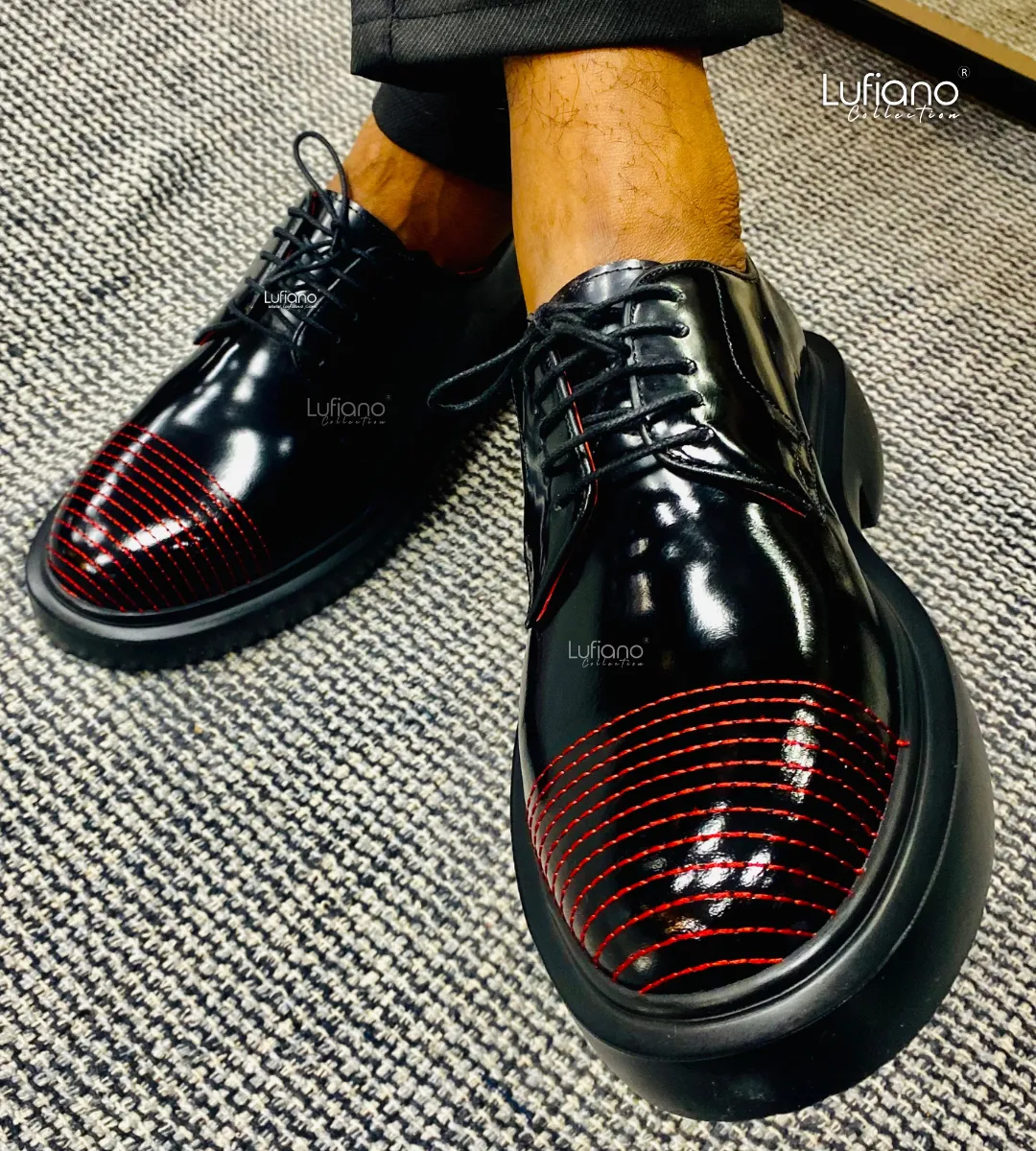159 Lufiano Lace Up: Black/Red