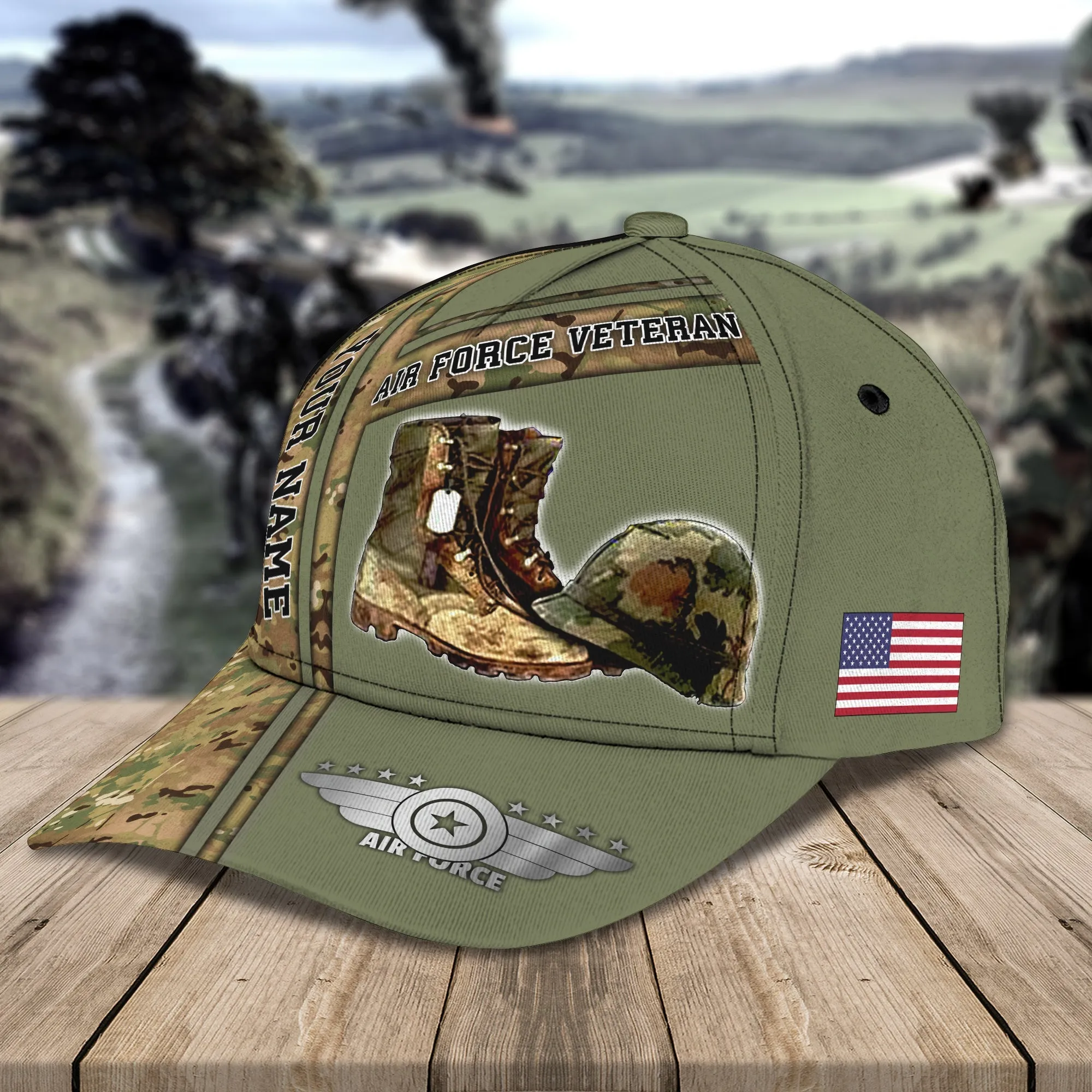 3D Classic Cap Air Force Veteran Personalized Name Cap 35 Namashops