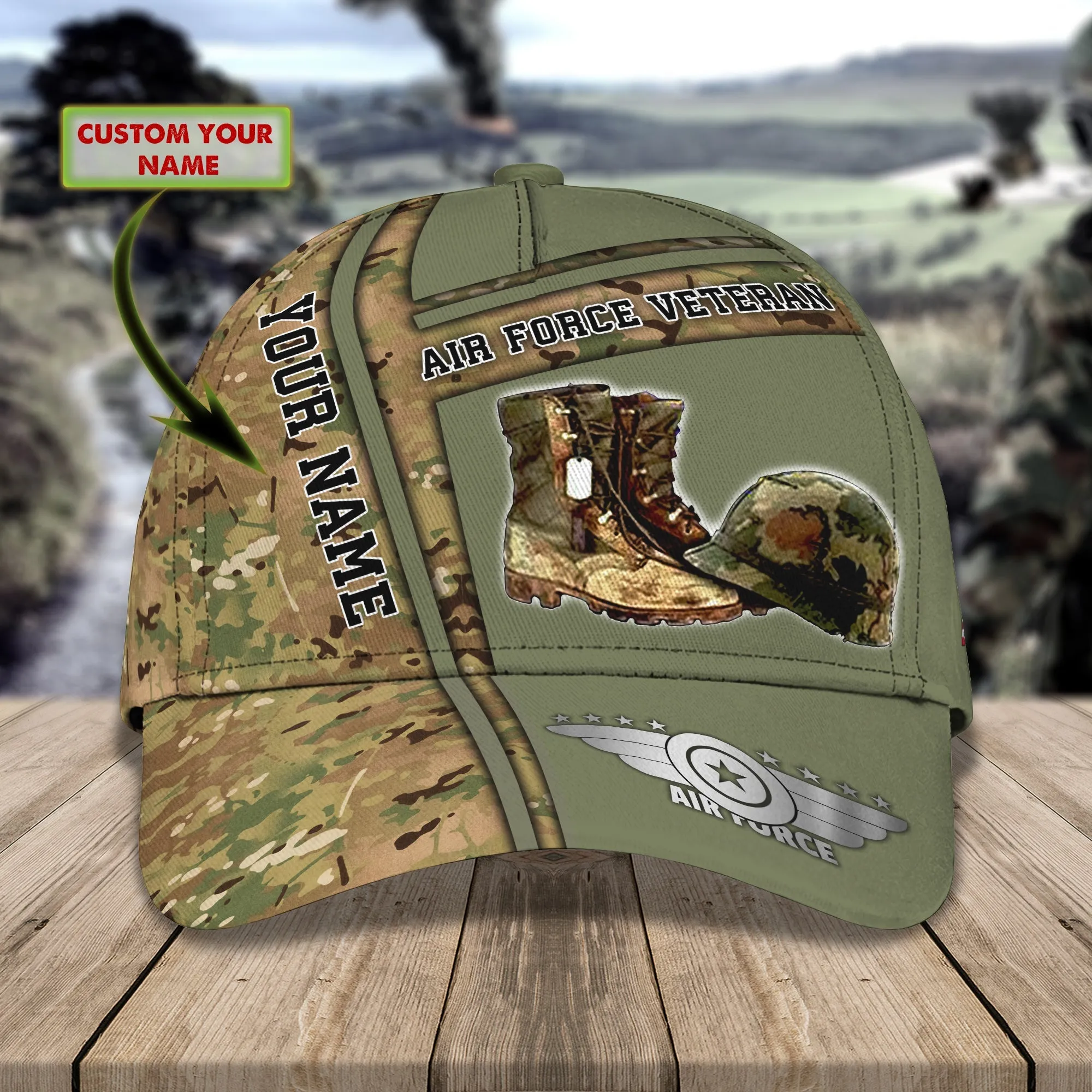 3D Classic Cap Air Force Veteran Personalized Name Cap 35 Namashops