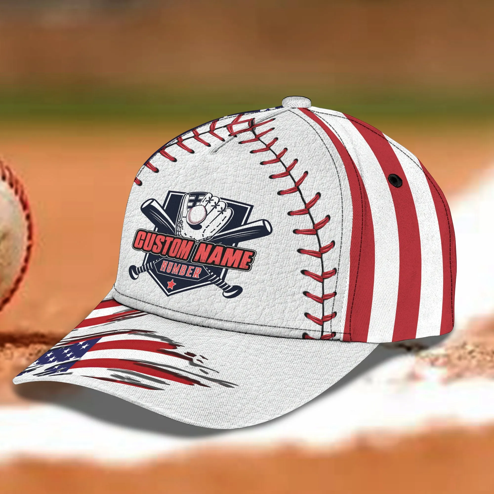 3D Classic Cap Baseball Usa Pride Personalized Name Cap Namashops