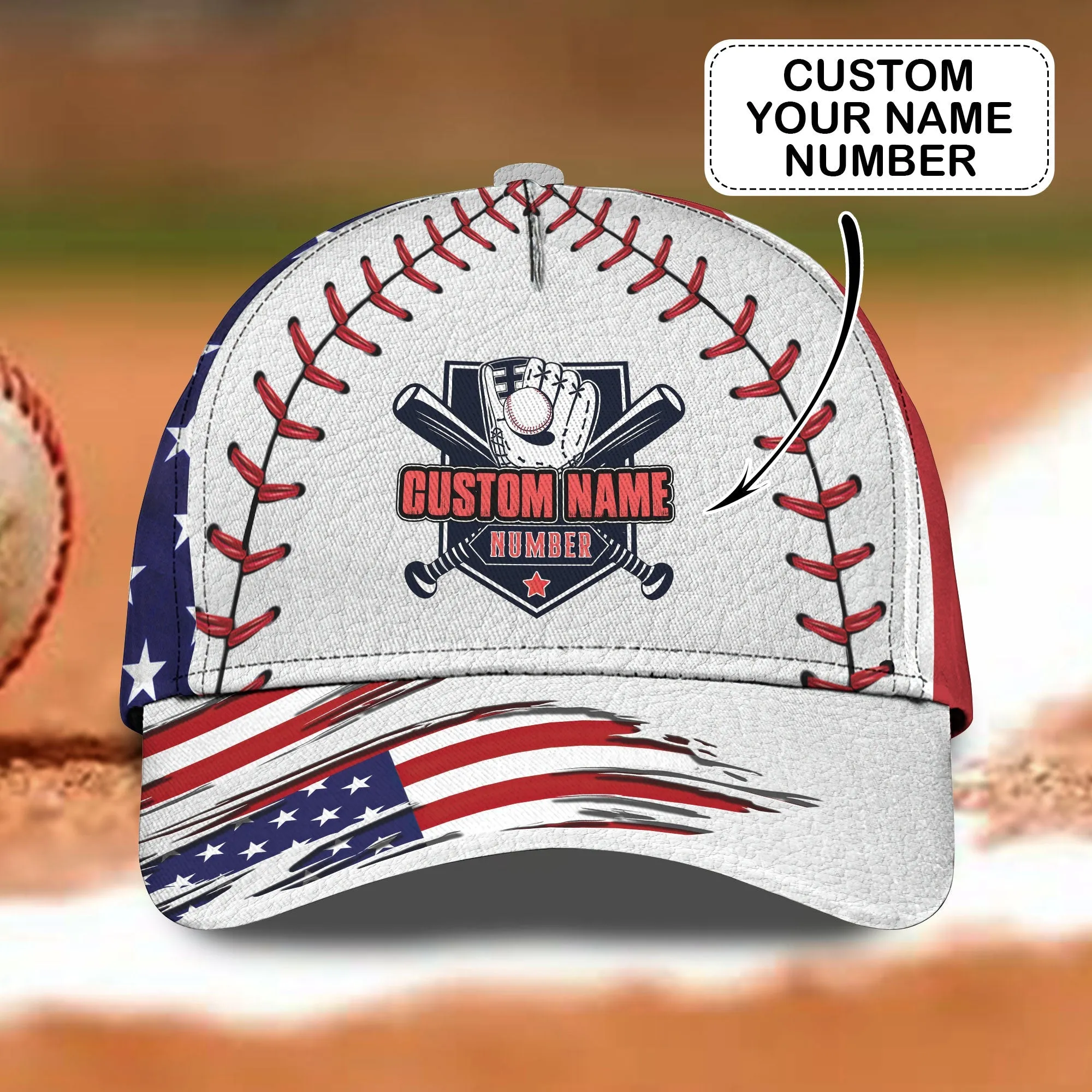 3D Classic Cap Baseball Usa Pride Personalized Name Cap Namashops