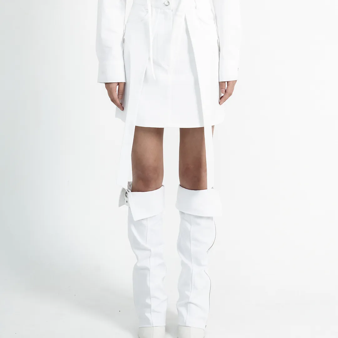 A-Line White Skirt White