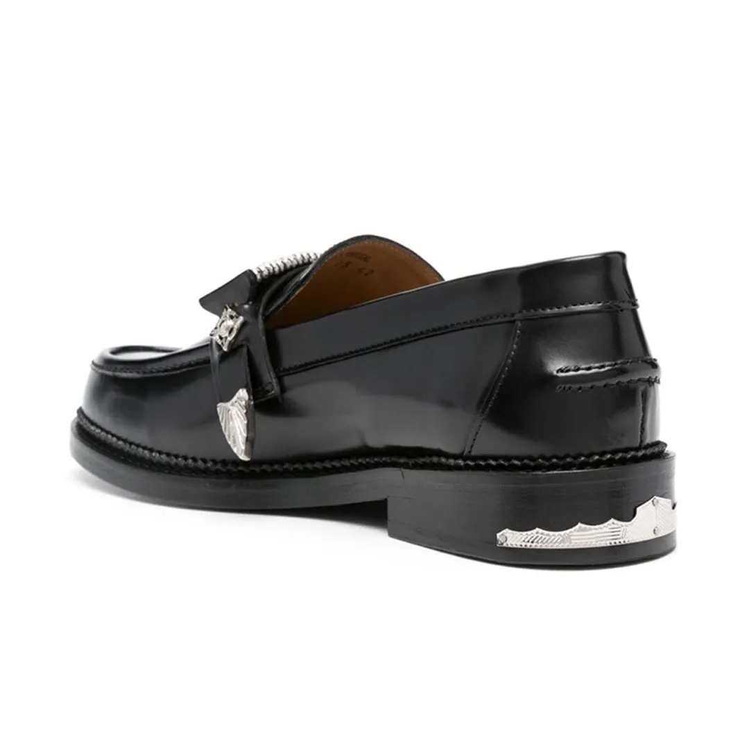 AJ1298 Buckel Loafers Black Polido