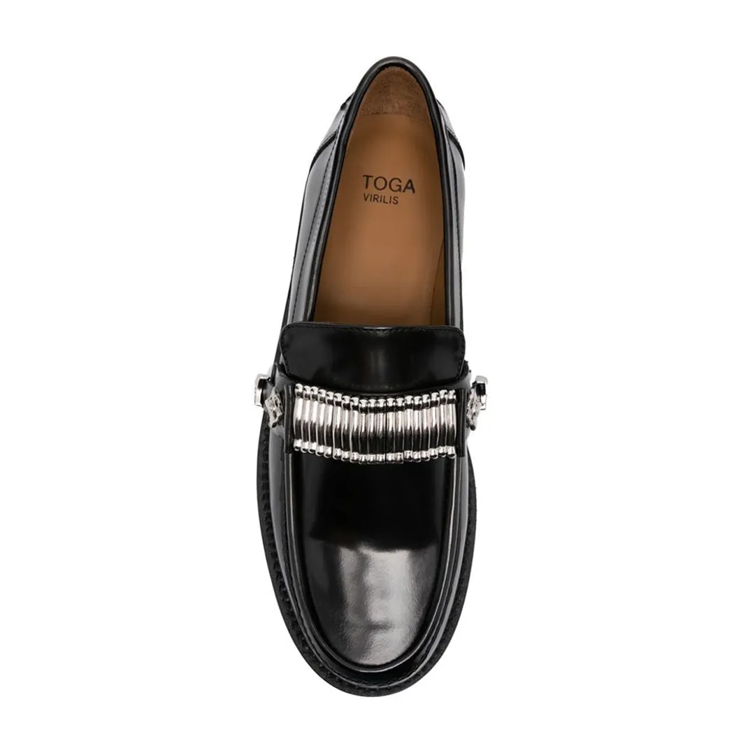 AJ1298 Buckel Loafers Black Polido