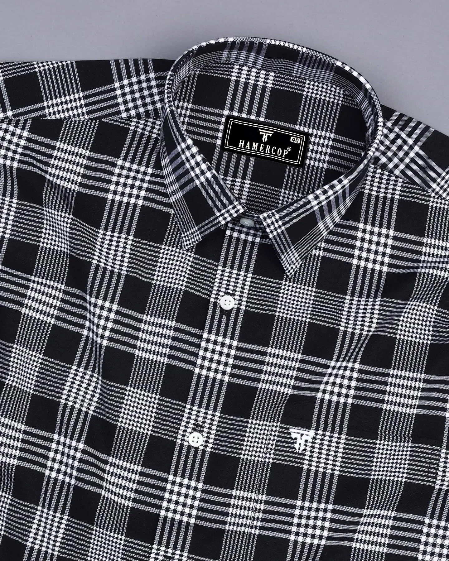 Alexis Black With White Check Oxford Cotton Shirt