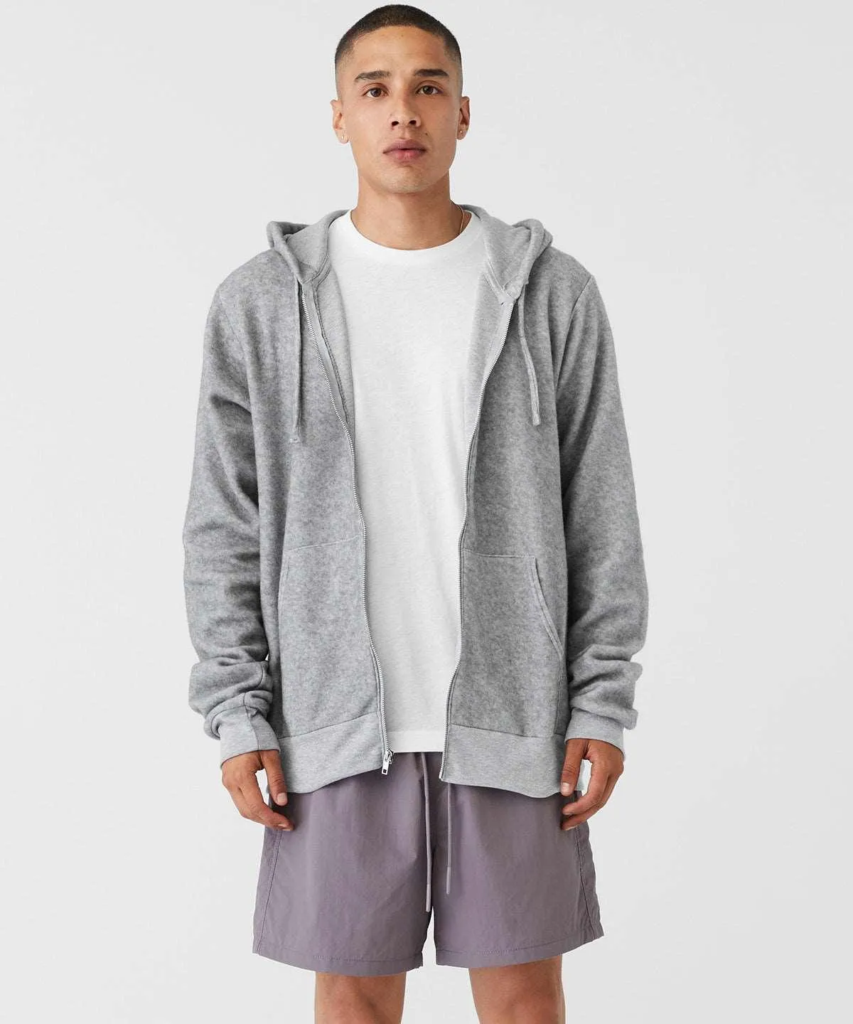 Athletic Heather - Unisex sueded fleece full-zip hoodie