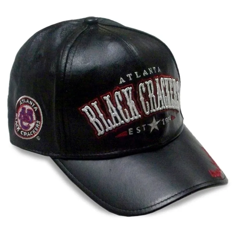 Atlanta Black Crackers Black Leather Baseball Cap