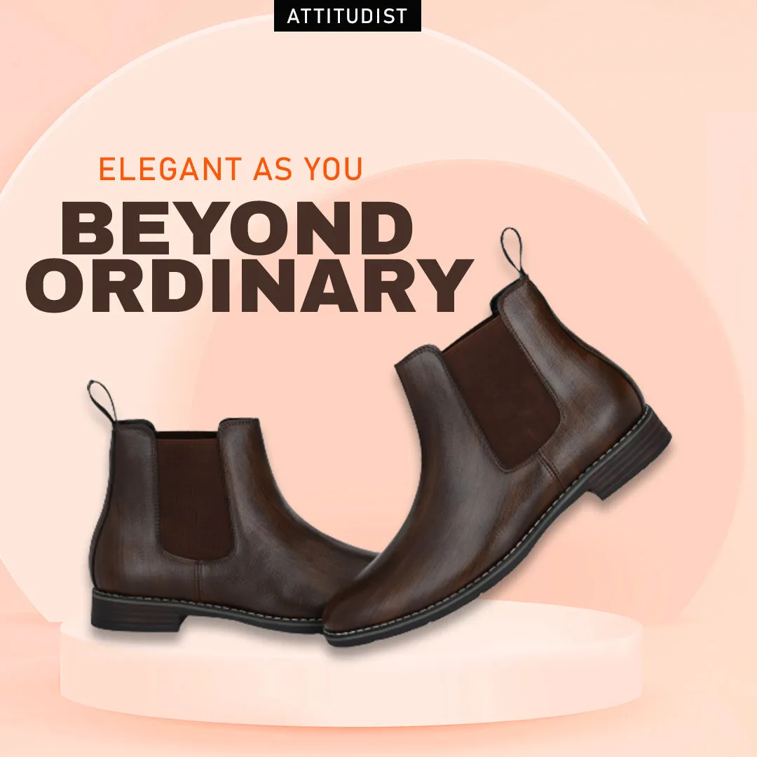 Attitudist Unisex Brown Chelsea Boot