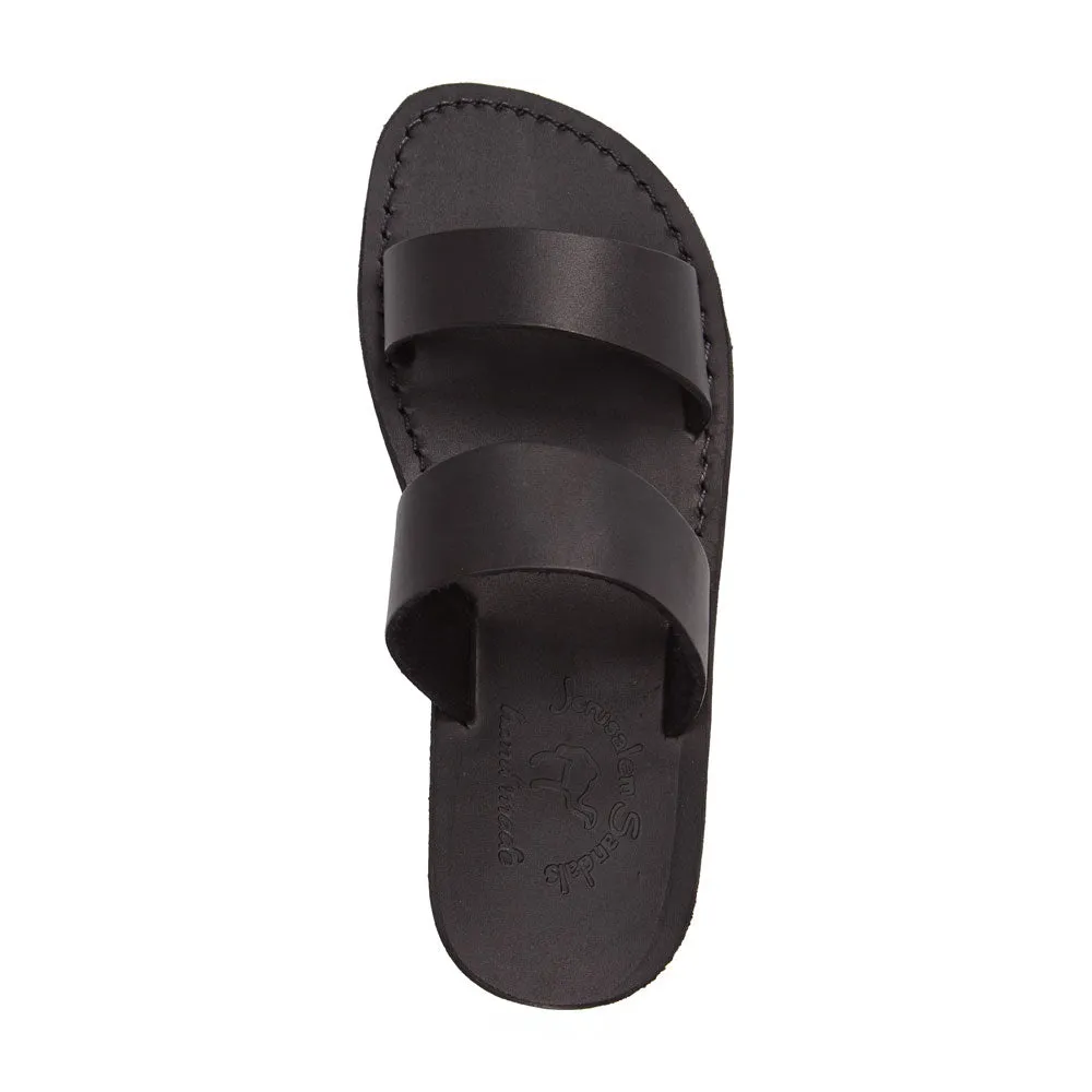 Aviv - Leather Double Strap Sandal | Black