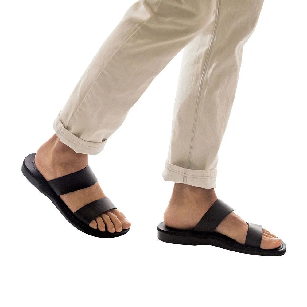 Aviv - Leather Double Strap Sandal | Black