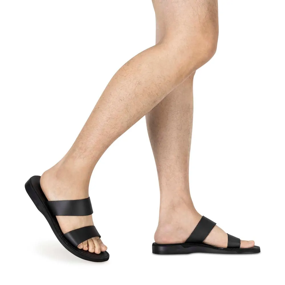 Aviv - Leather Double Strap Sandal | Black