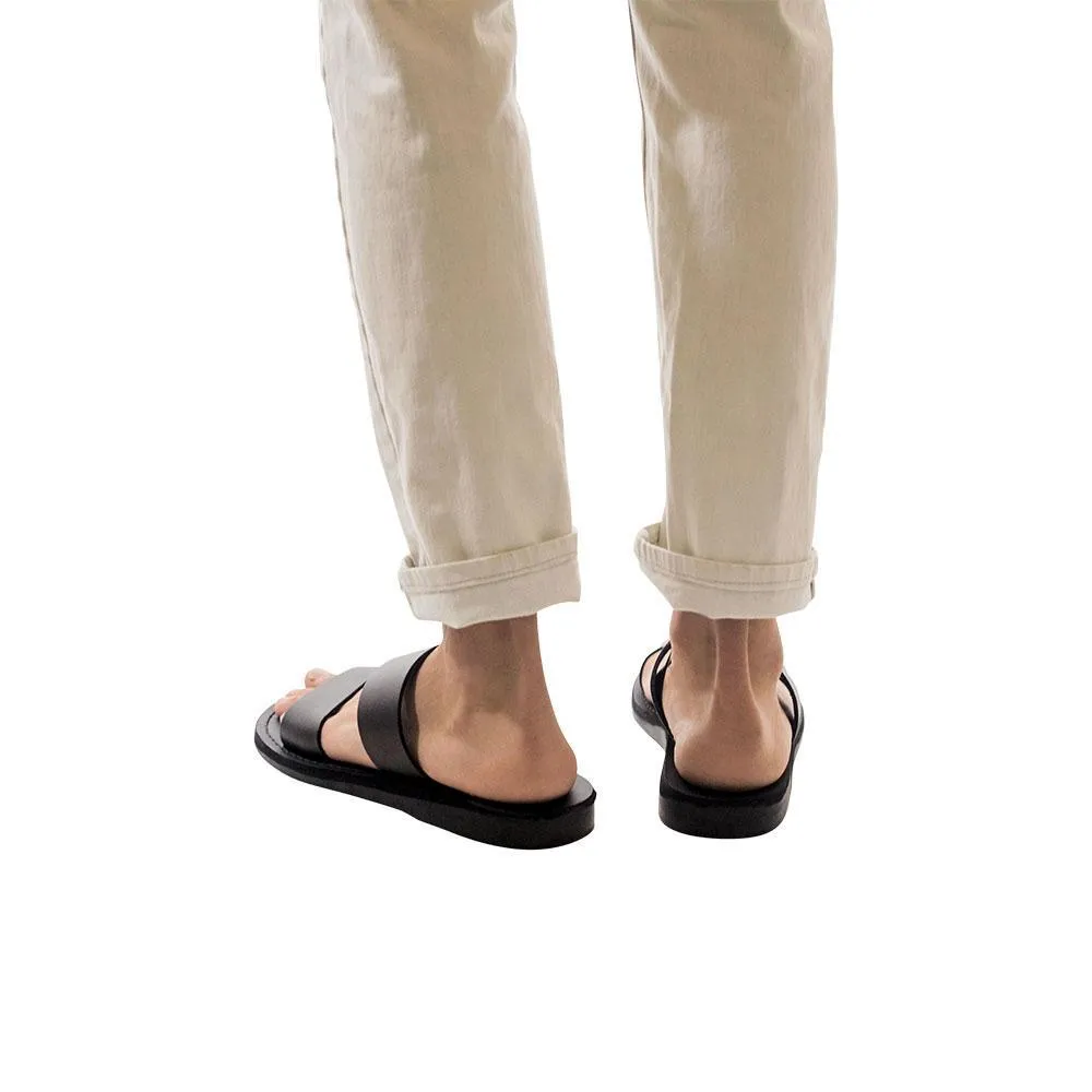 Aviv - Leather Double Strap Sandal | Black