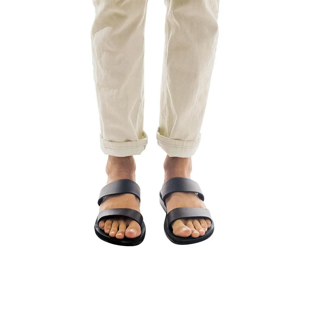 Aviv - Leather Double Strap Sandal | Black