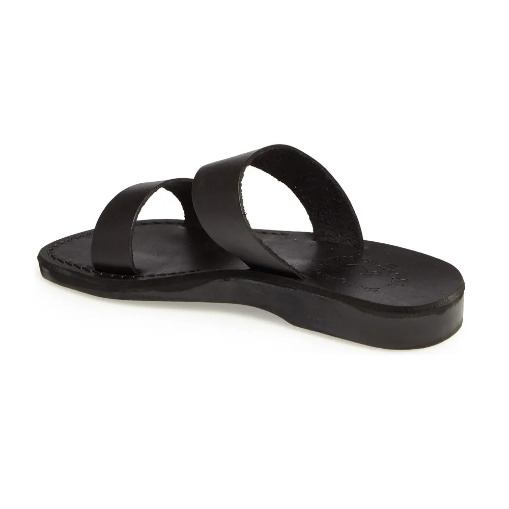Aviv - Leather Double Strap Sandal | Black