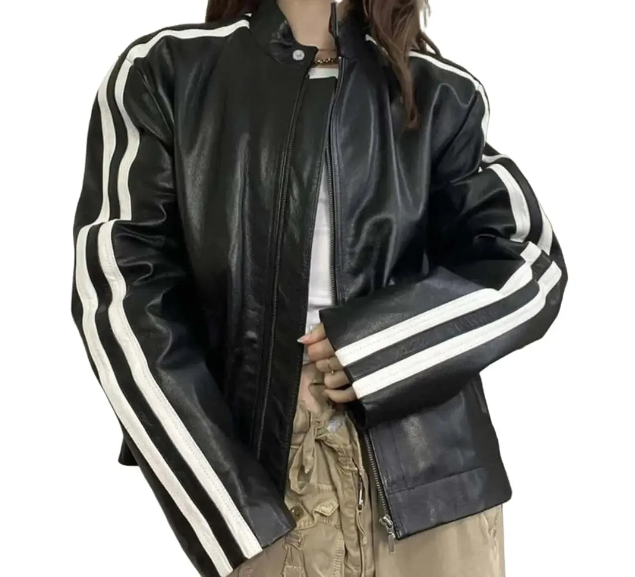 Black Leather Jacket | Motorcycle Coat Style