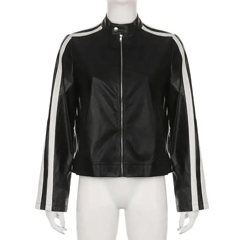Black Leather Jacket | Motorcycle Coat Style