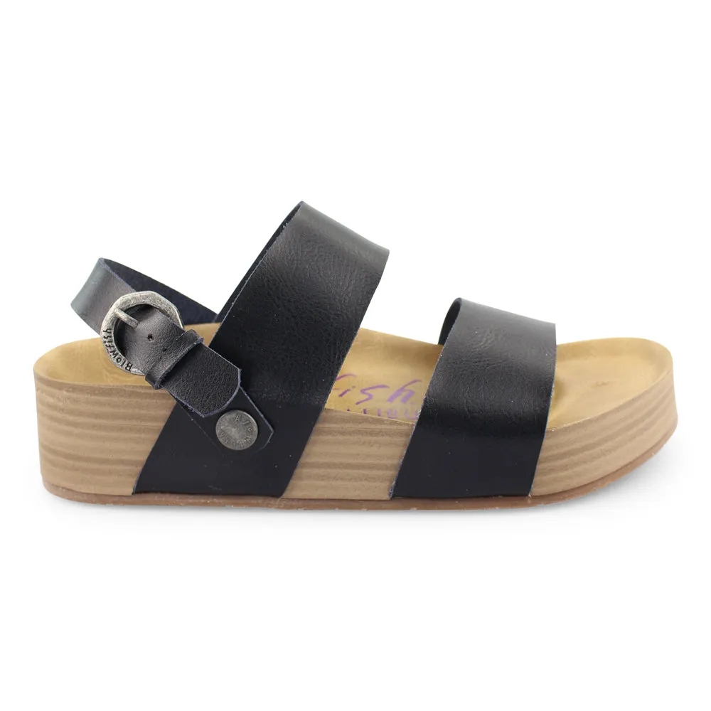 Blowfish Women's Marge Platform Sandal - Black Dyecut BF-7036-BLK