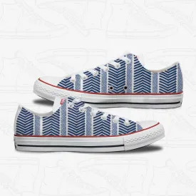 Blue Herringbone Custom Converse