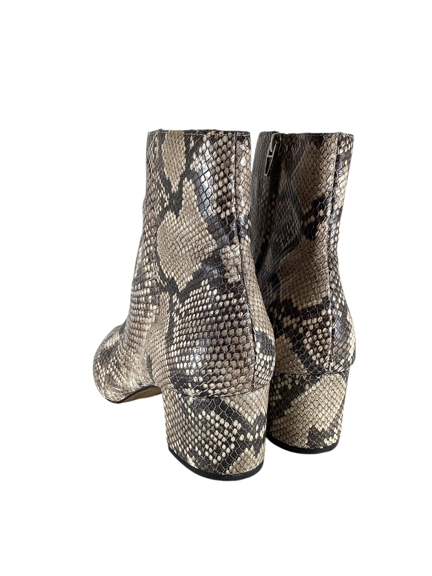 Boots Ankle Heels By Edge In Snakeskin Print, Size: 9.5