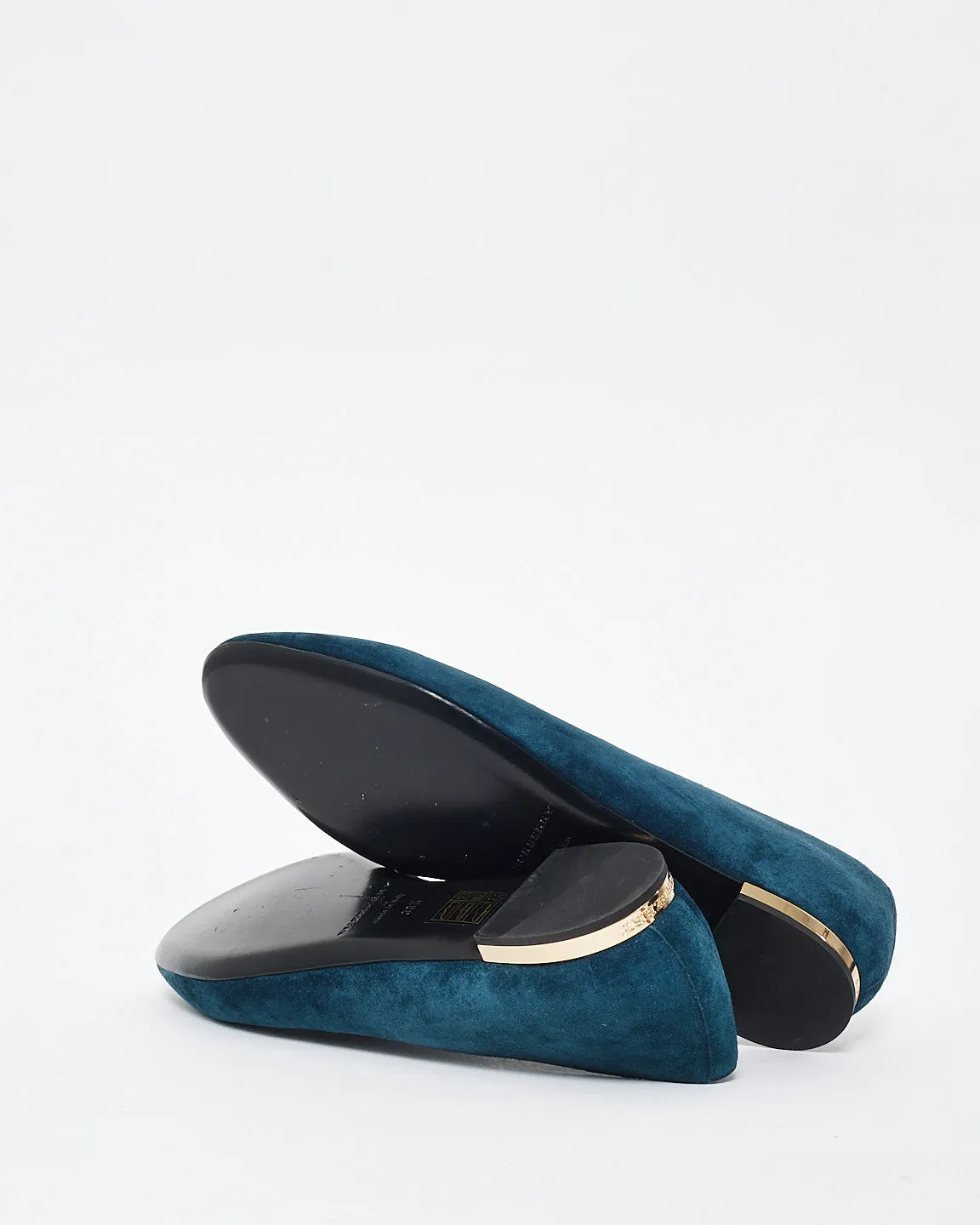 Burberry Blue Suede London Essentials Mormont Loafer - 38.5