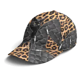 Cat Leopard Pattern Leather Style Baseball Cap Coolspod