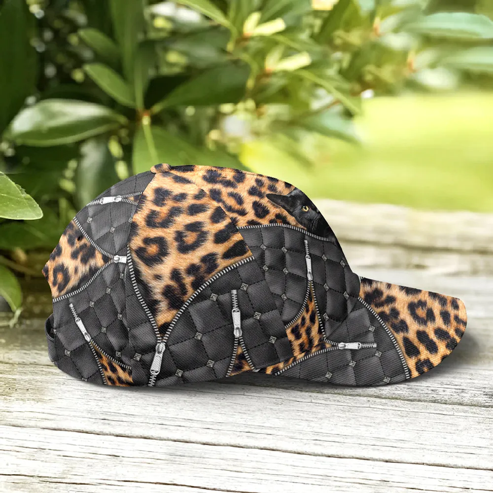Cat Leopard Pattern Leather Style Baseball Cap Coolspod