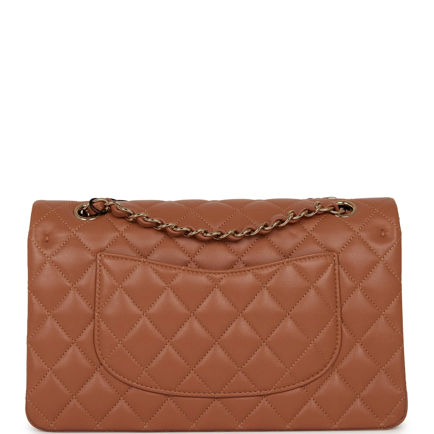 Chanel Medium Classic Double Flap Bag Caramel Lambskin Light Gold Hardware