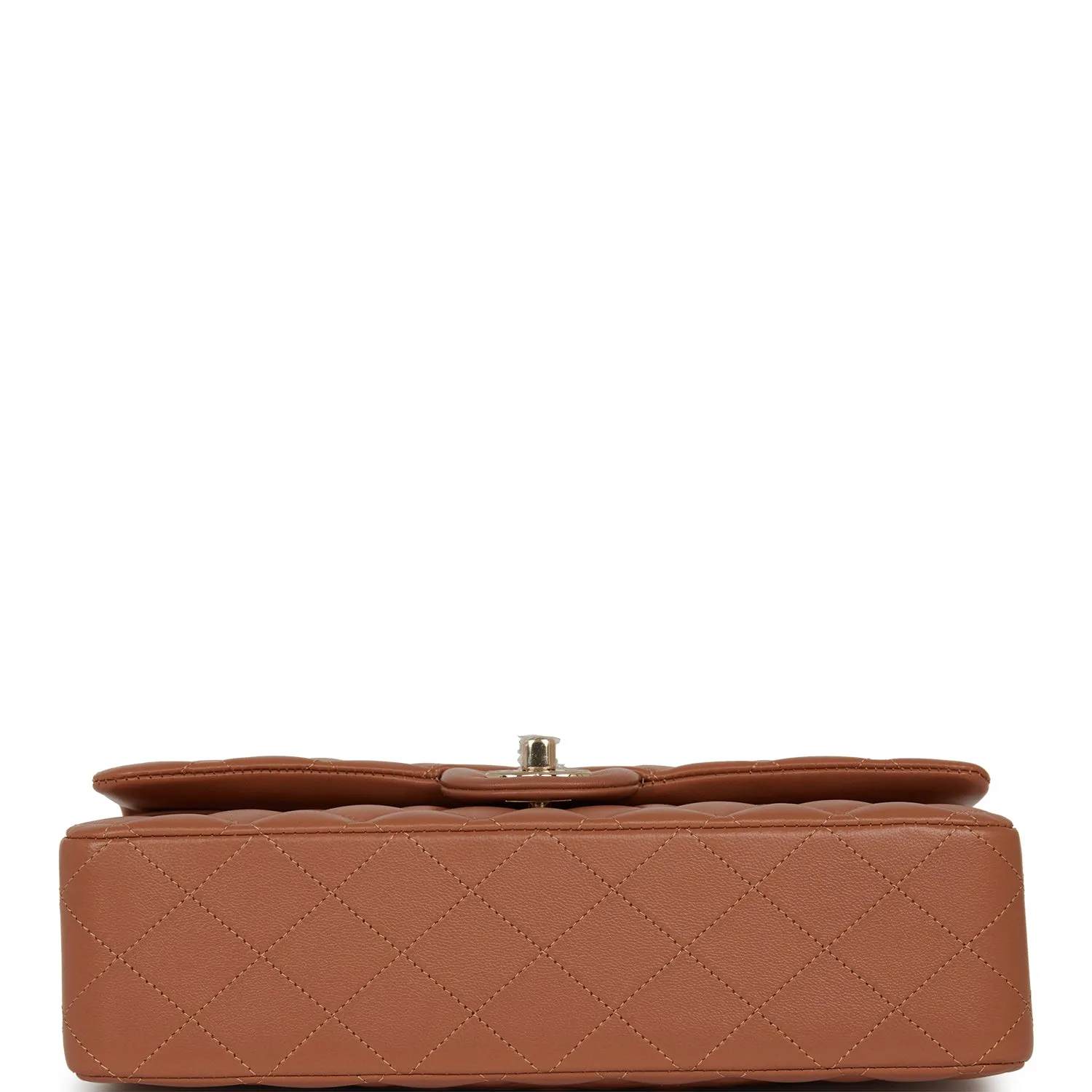 Chanel Medium Classic Double Flap Bag Caramel Lambskin Light Gold Hardware