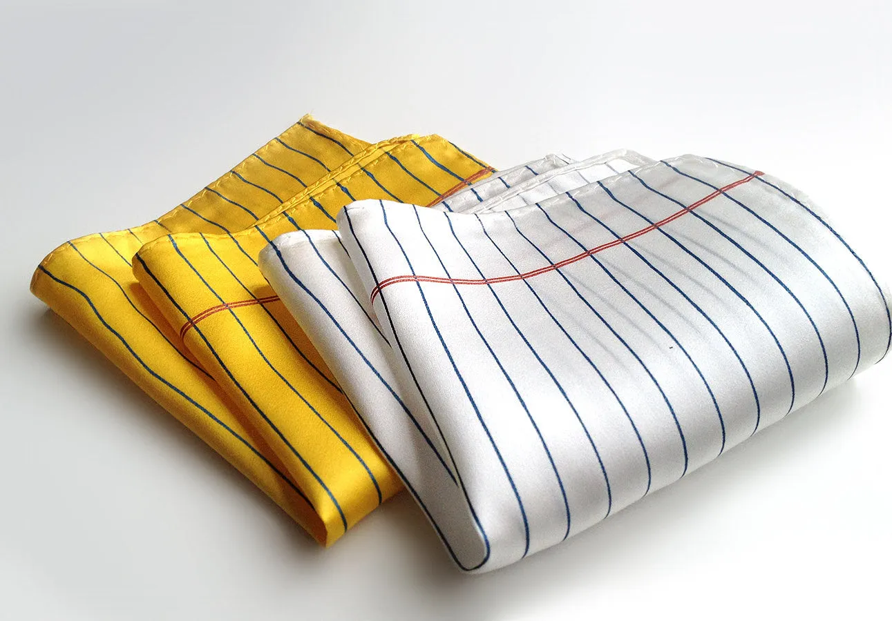 College Ruled Pocket Square. Silk Notebook paper print