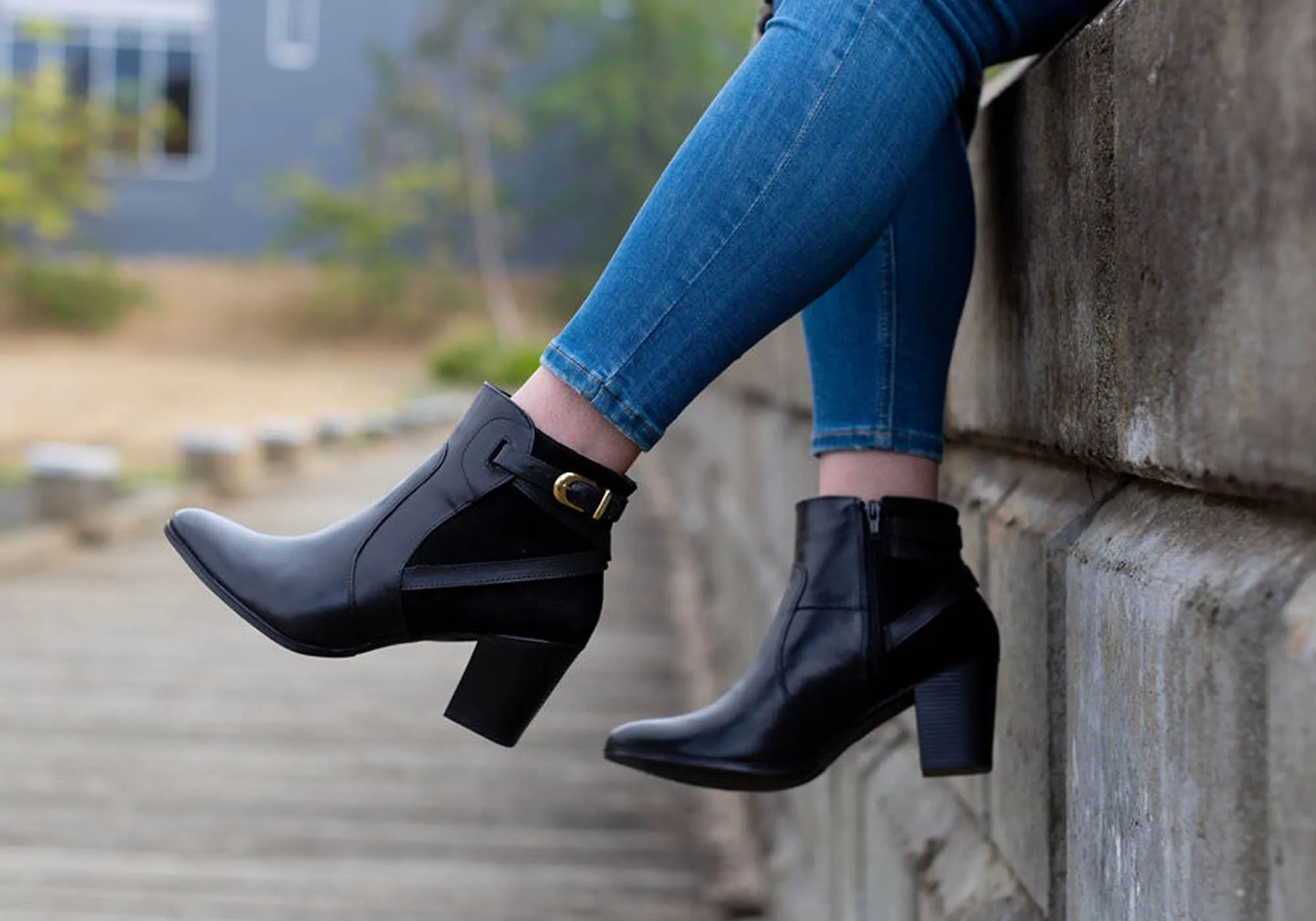 Dazzani Lucie Womens Comfort Leather Heel Ankle Boots Made In Brazil