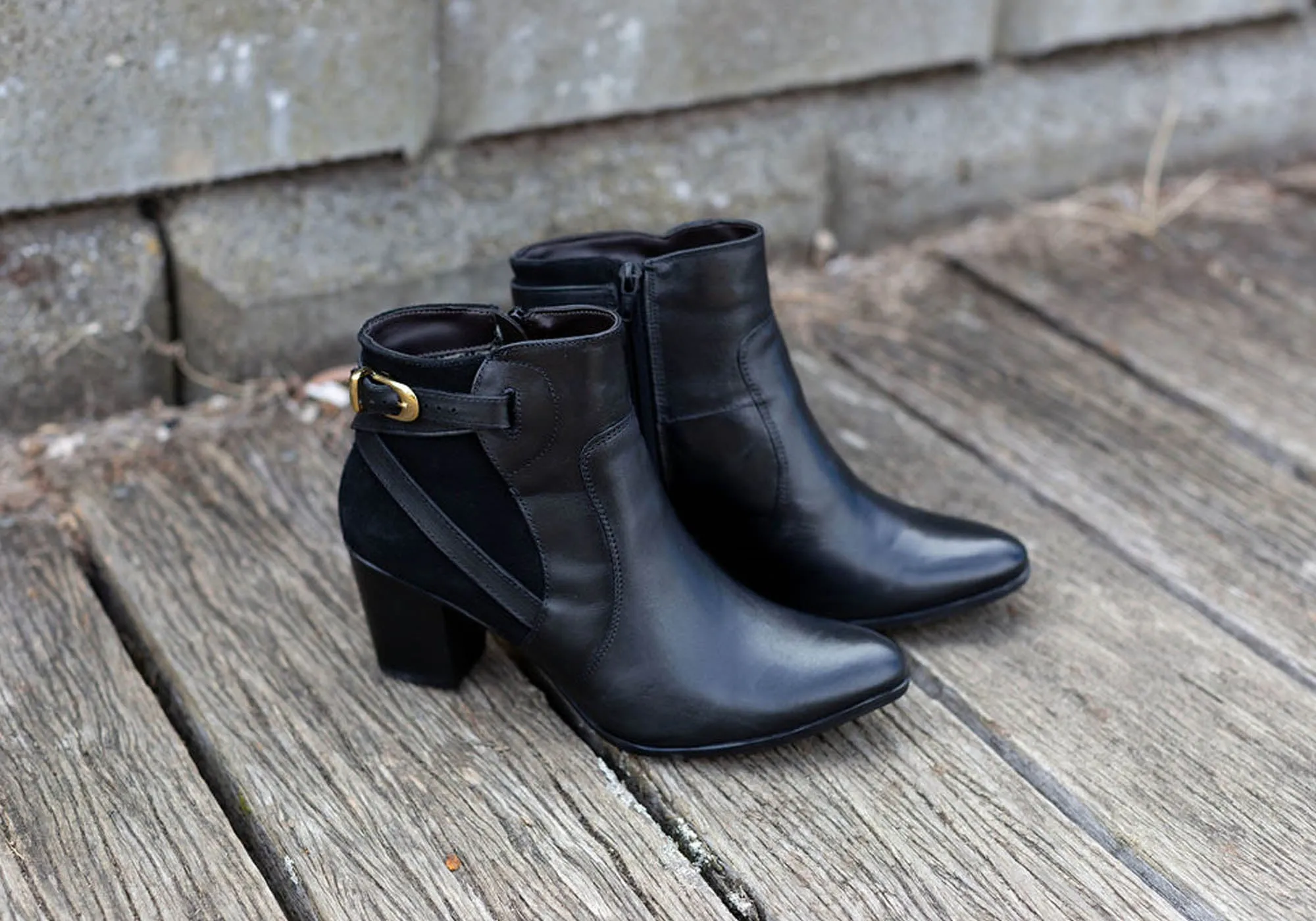 Dazzani Lucie Womens Comfort Leather Heel Ankle Boots Made In Brazil