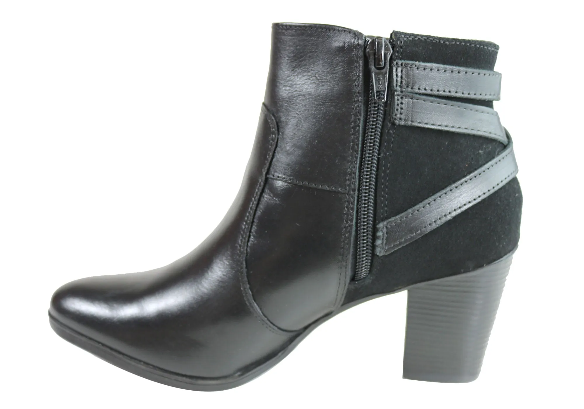 Dazzani Lucie Womens Comfort Leather Heel Ankle Boots Made In Brazil