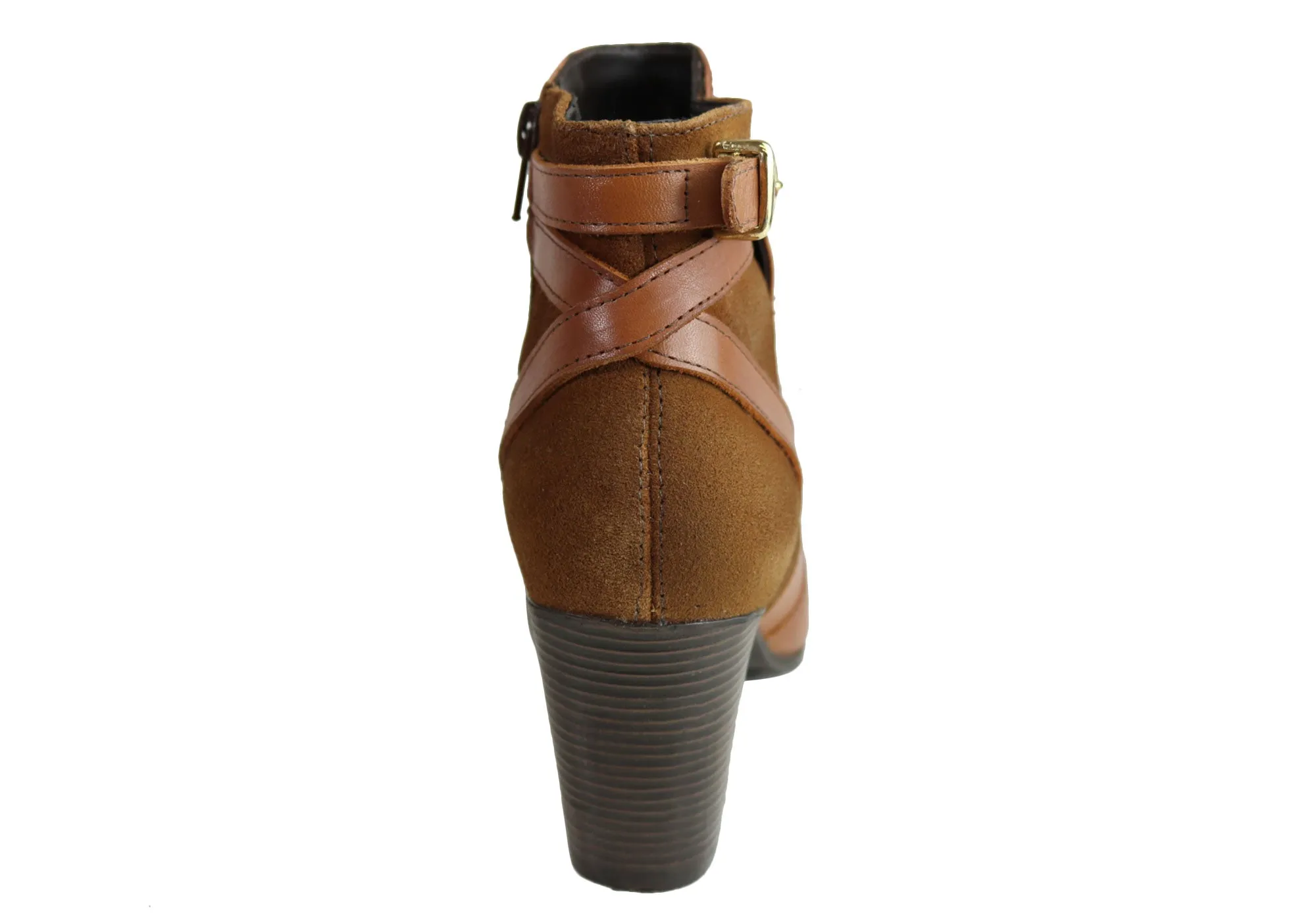 Dazzani Lucie Womens Comfort Leather Heel Ankle Boots Made In Brazil