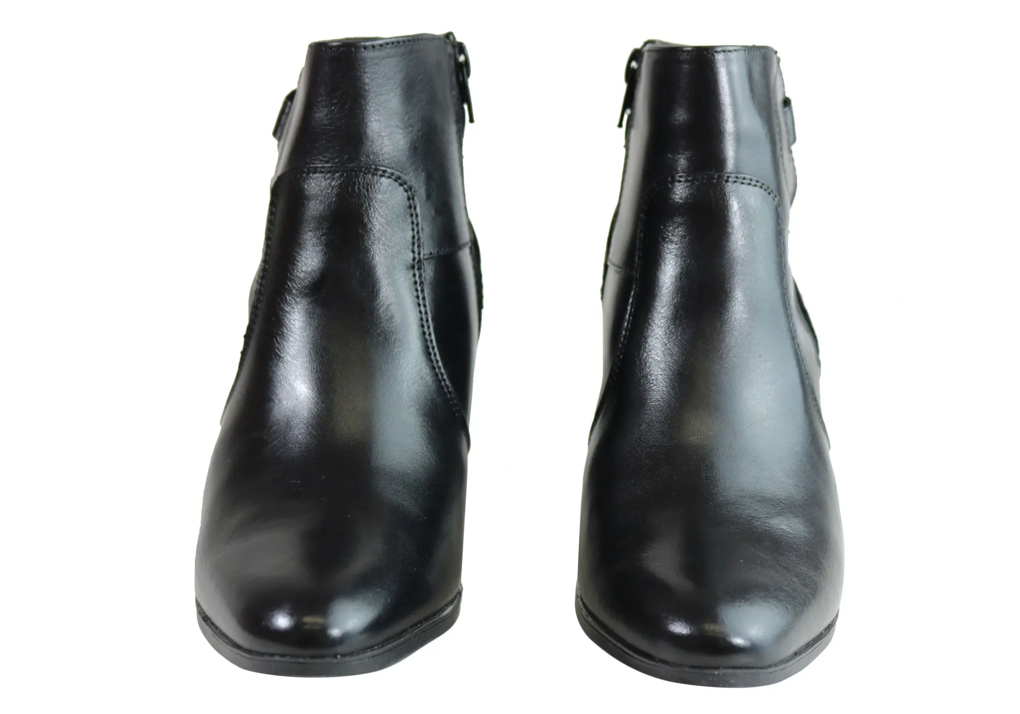 Dazzani Lucie Womens Comfort Leather Heel Ankle Boots Made In Brazil