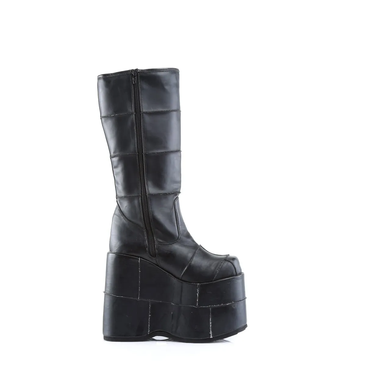 Demonia STACK-301 | Black Vegan Leather Unisex Boots