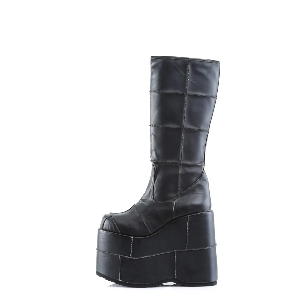 Demonia STACK-301 | Black Vegan Leather Unisex Boots