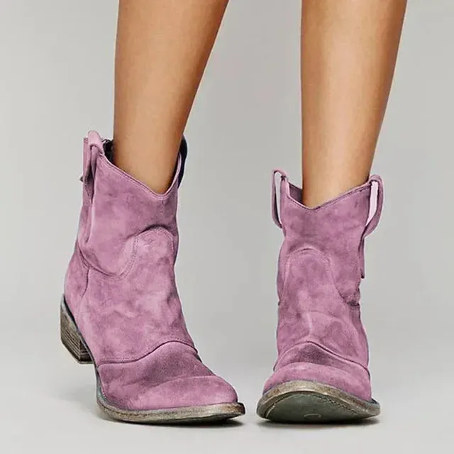 Destiny  Vintage Cowboy Ankle Boots