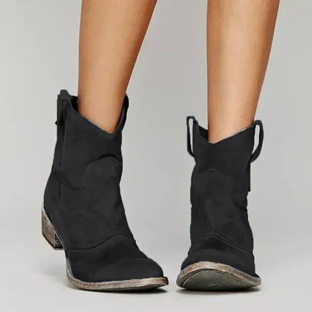 Destiny  Vintage Cowboy Ankle Boots