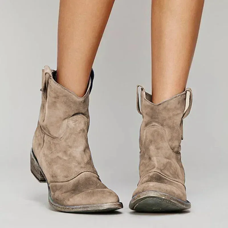 Destiny  Vintage Cowboy Ankle Boots