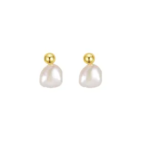 Dumbell Studs Gold Earrings