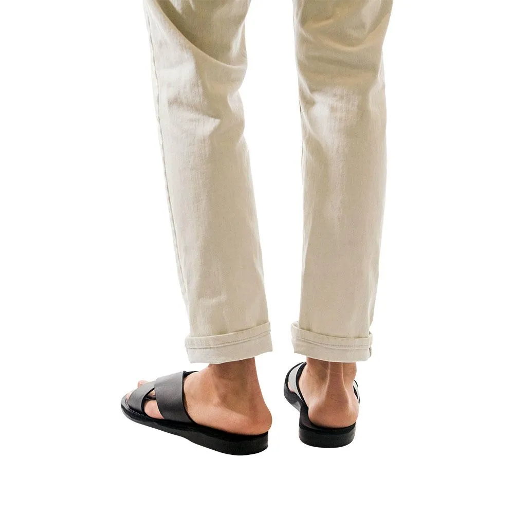 Elan - Leather Slide On Sandal | Black