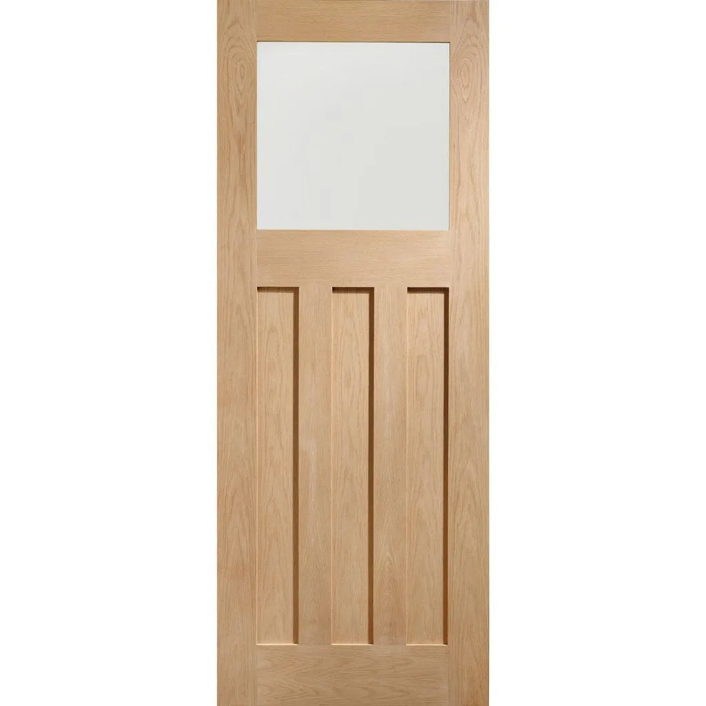 Four Folding Doors & Frame Kit - 1930's Oak Solid 2 2 - Frosted Glass - Unfinished