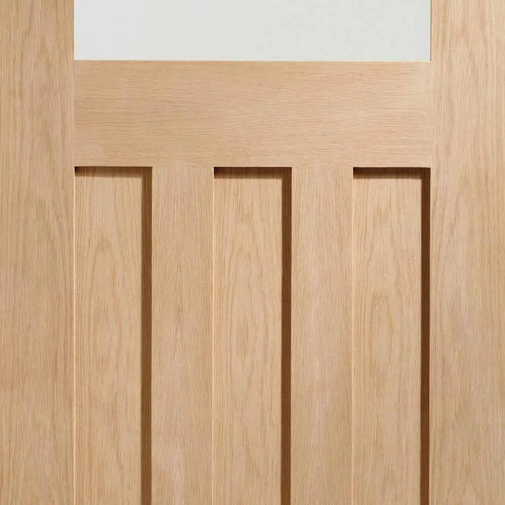 Four Folding Doors & Frame Kit - 1930's Oak Solid 2 2 - Frosted Glass - Unfinished