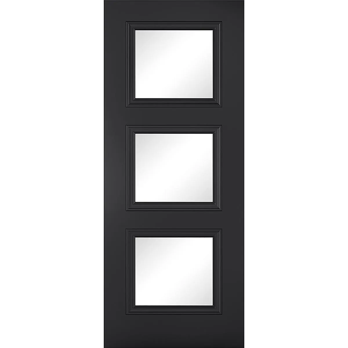 Four Folding Doors & Frame Kit - Antwerp 3 Pane Black Primed 3 1 - Clear Glass
