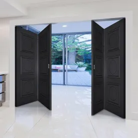 Four Folding Doors & Frame Kit - Antwerp 3 Panel 2 2 - Black Primed