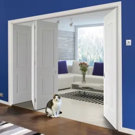 Four Folding Doors & Frame Kit - Arnhem 2 Panel 3 1 - White Primed