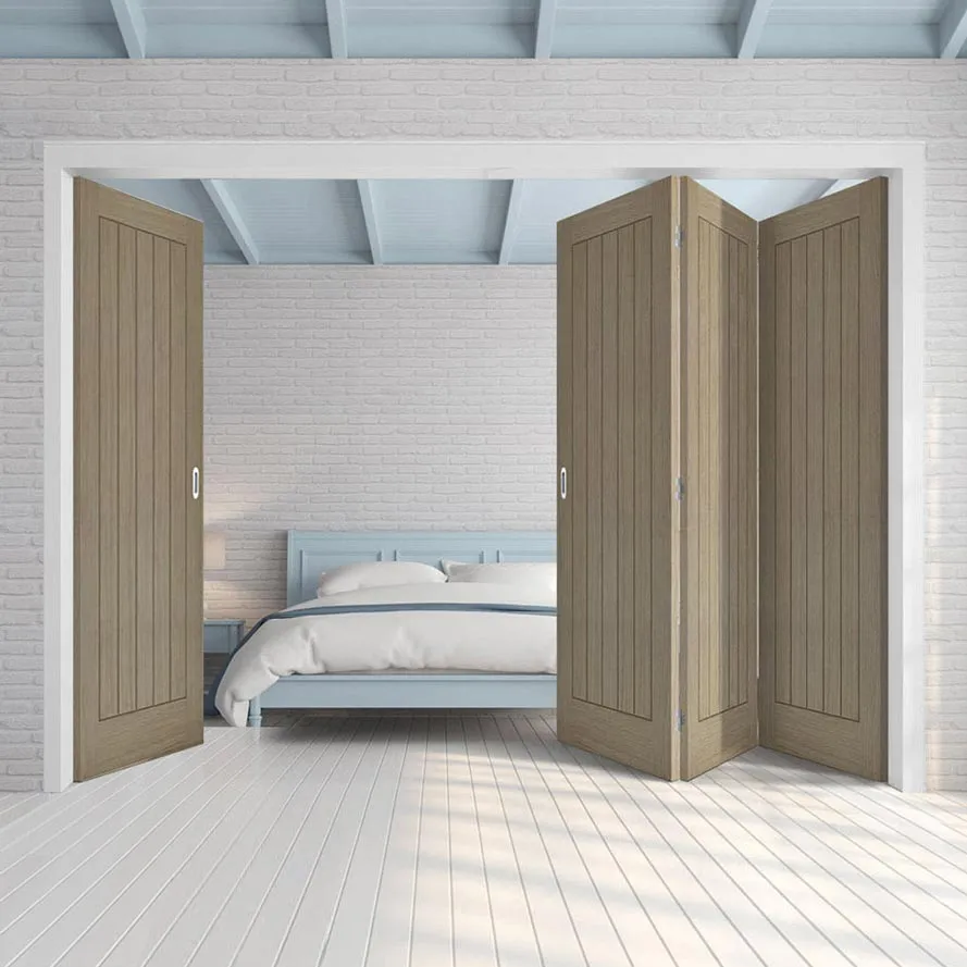 Four Folding Doors & Frame Kit - Belize Light Grey 3 1 - Prefinished