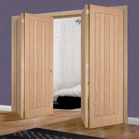 Four Folding Doors & Frame Kit - Belize Oak 2 2 Folding Door - Prefinished