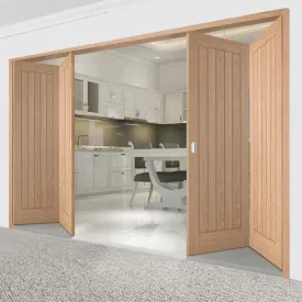 Four Folding Doors & Frame Kit - Belize Oak 2 2 Folding Door - Unfinished