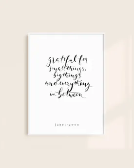 Grateful For Small Things Print